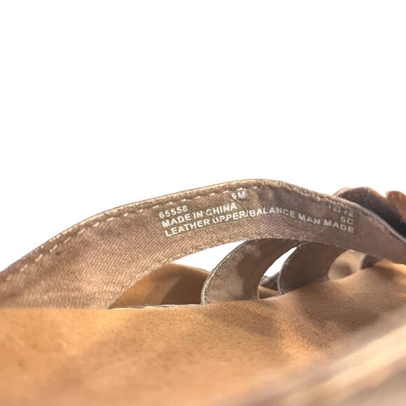 Clarks Bendables Floral Slip on Bronze Metallic Slip On Sandal Slides - Picture 4 of 6